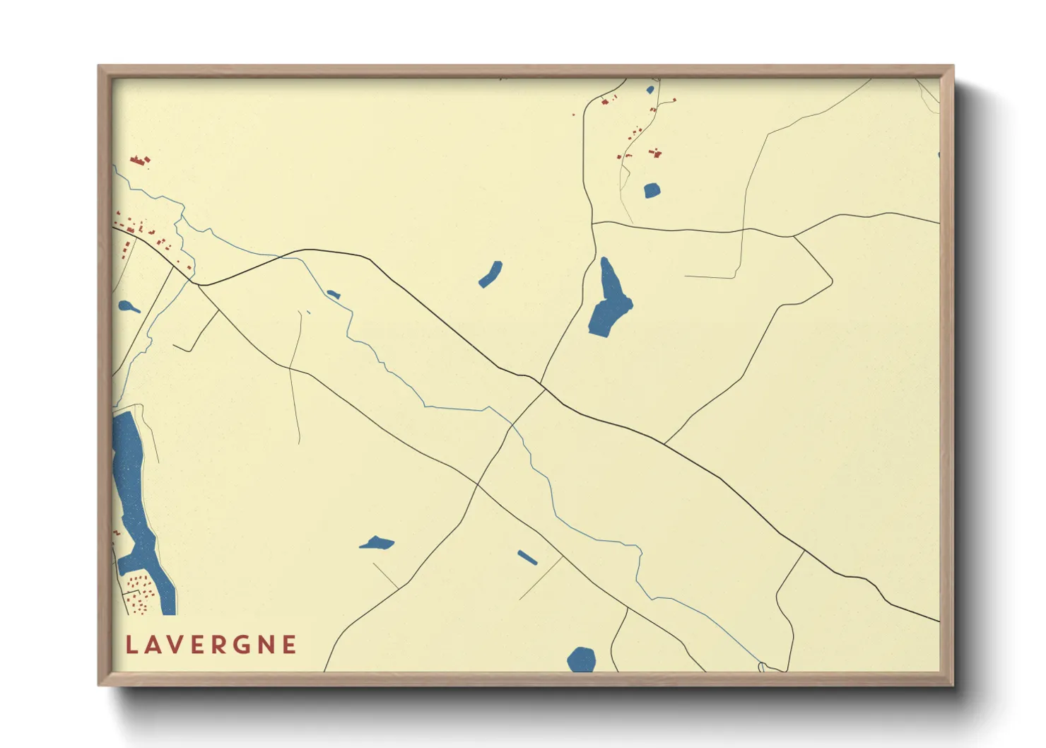 Une affiche de carte sur Lavergne