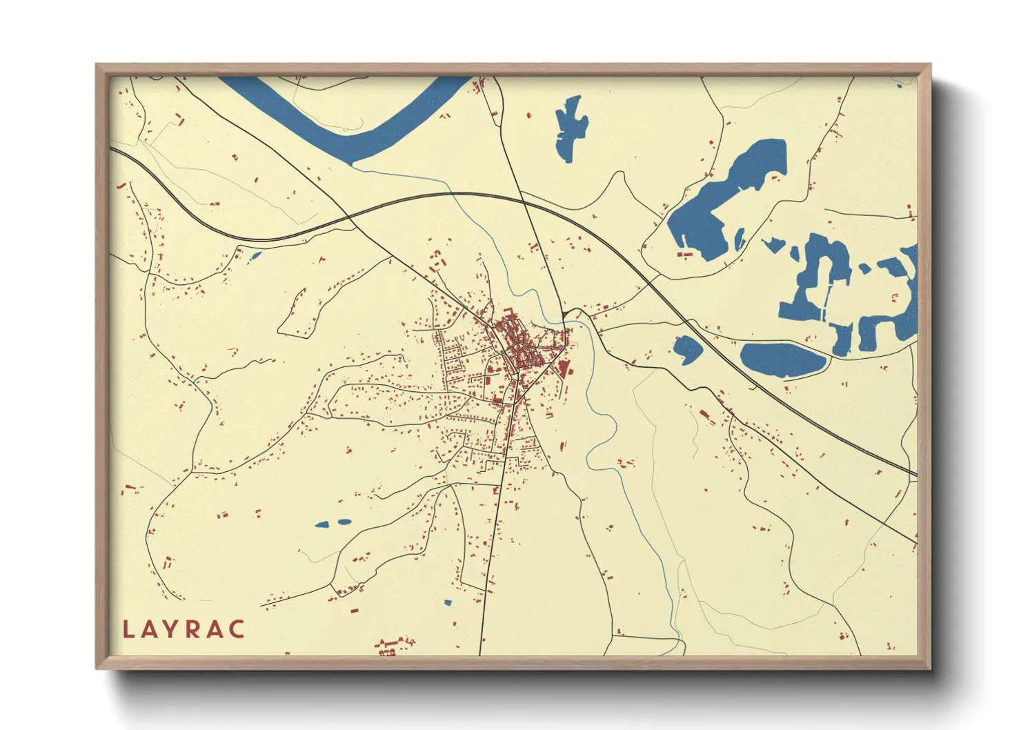Une affiche de carte sur Layrac
