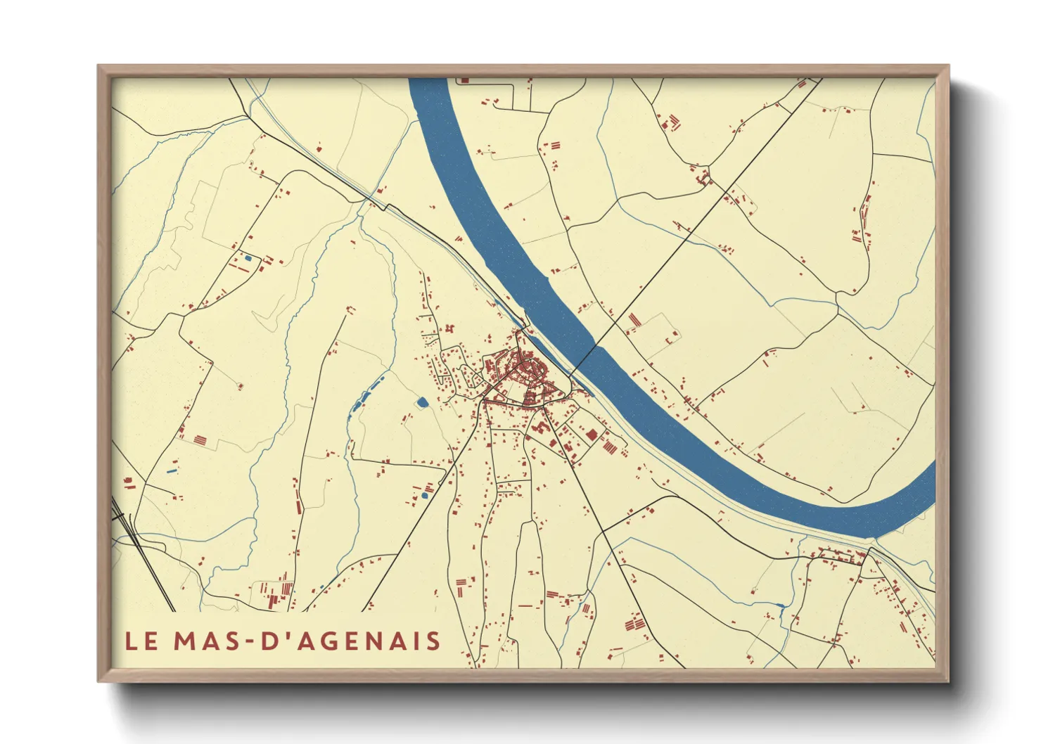 Une affiche de carte sur Le Mas-d'Agenais