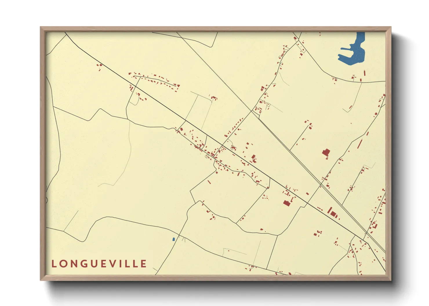 Une affiche de carte sur Longueville