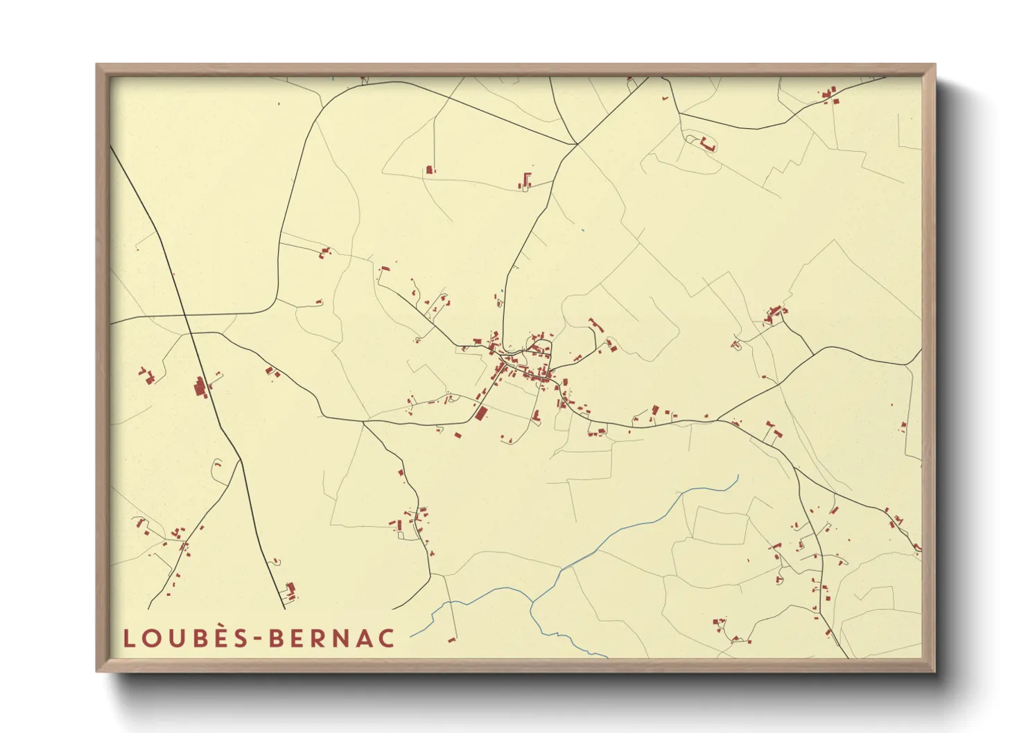Une affiche de carte sur Loubès-Bernac