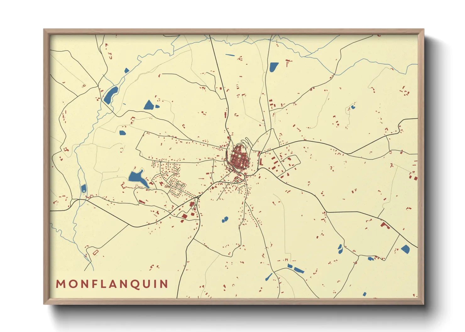 Une affiche de carte sur Monflanquin