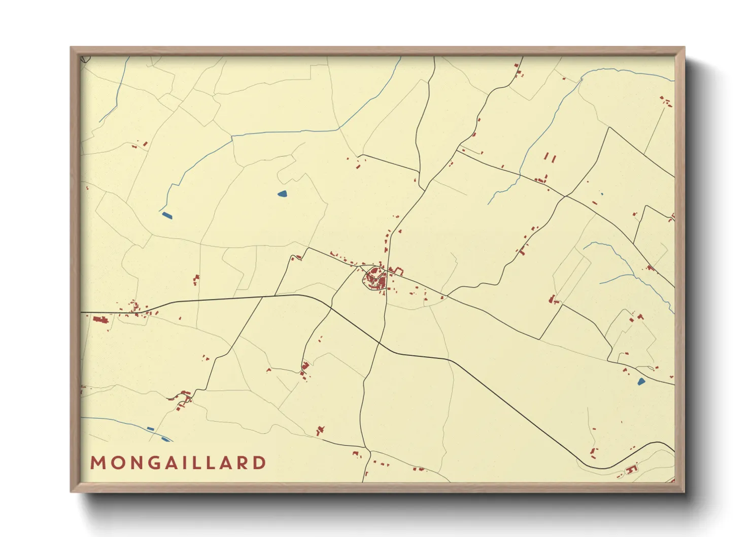 Une affiche de carte sur Mongaillard