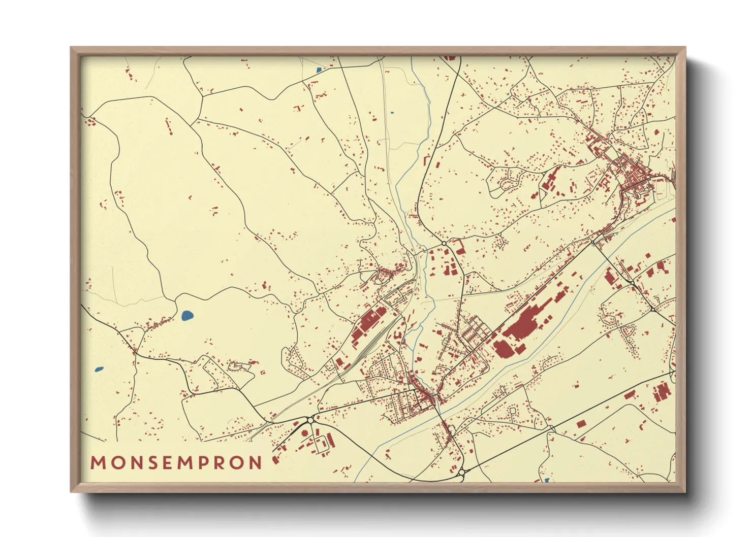 Une affiche de carte sur Monsempron