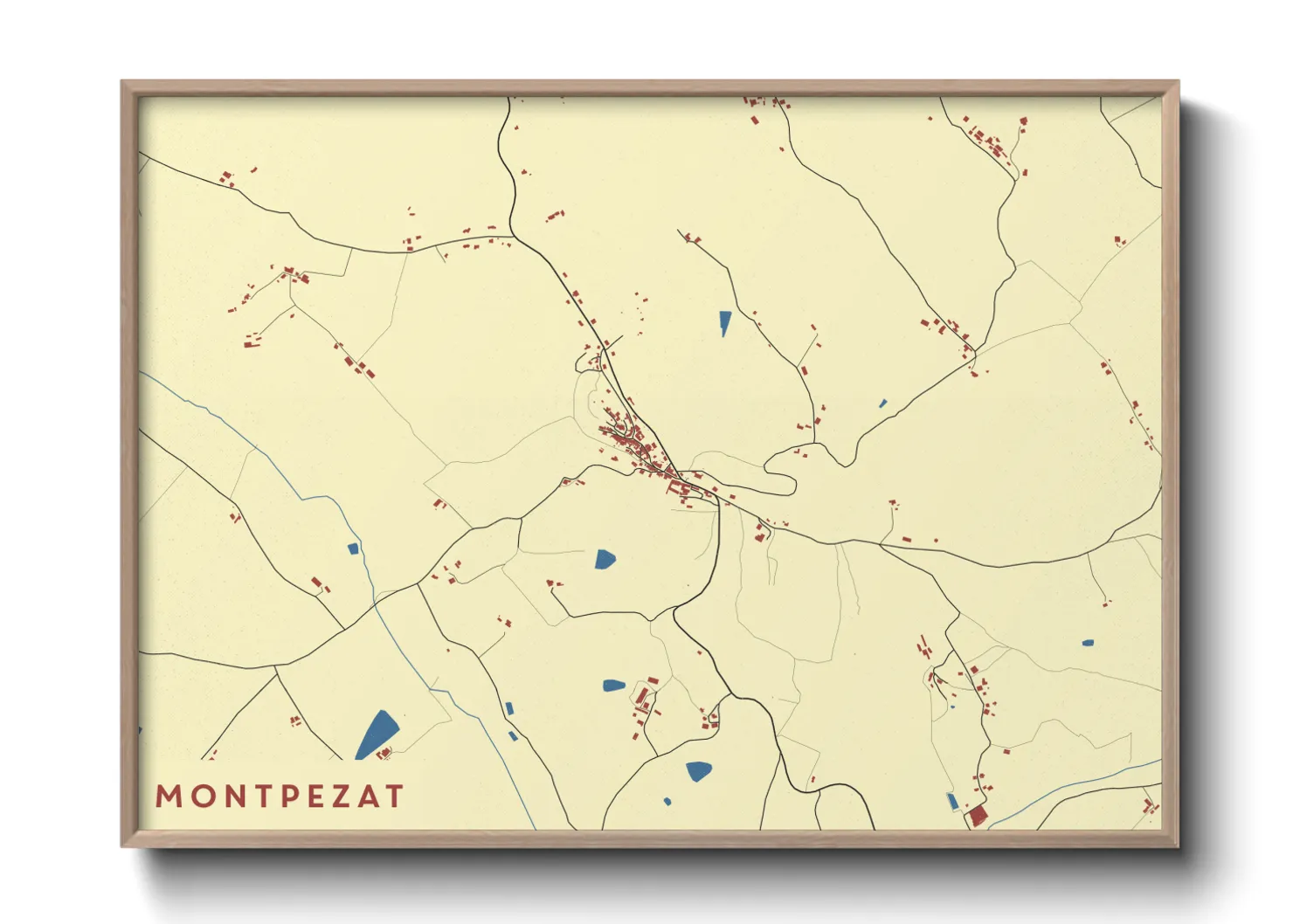 Une affiche de carte sur Montpezat