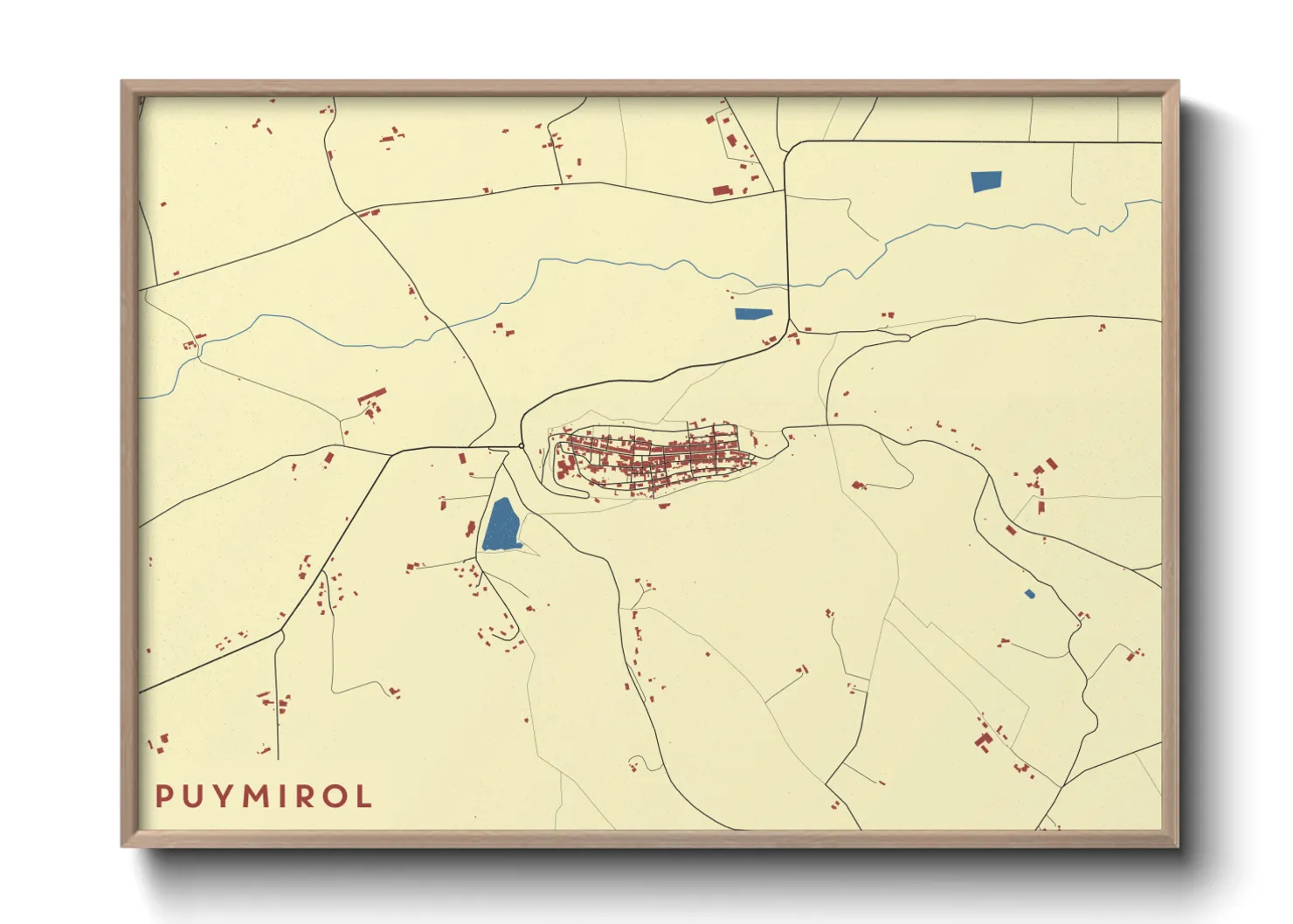 Une affiche de carte sur Puymirol