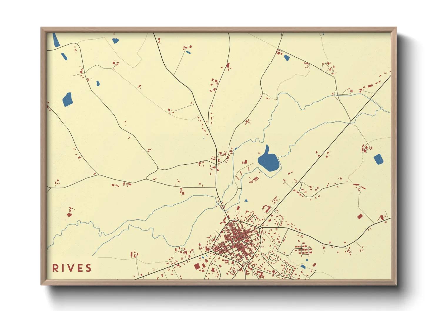 Une affiche de carte sur Rives
