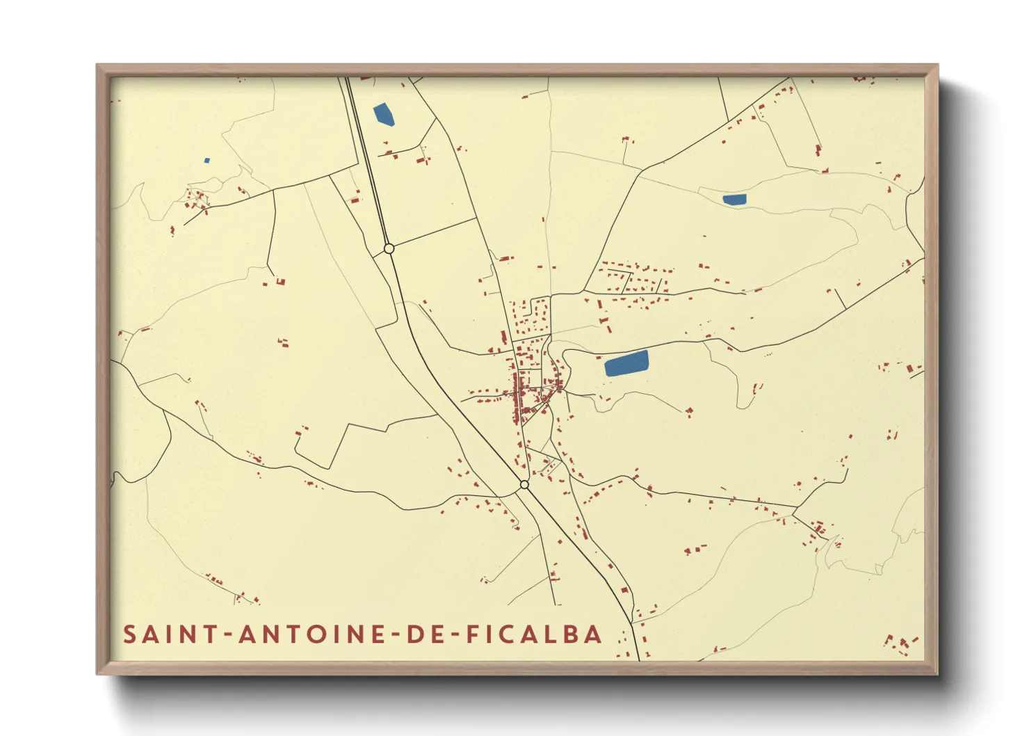 Une affiche de carte sur Saint-Antoine-de-Ficalba