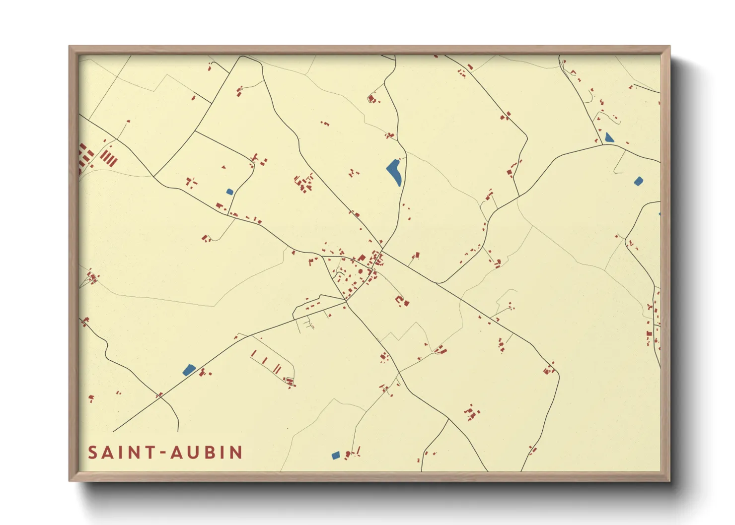 Une affiche de carte sur Saint-Aubin