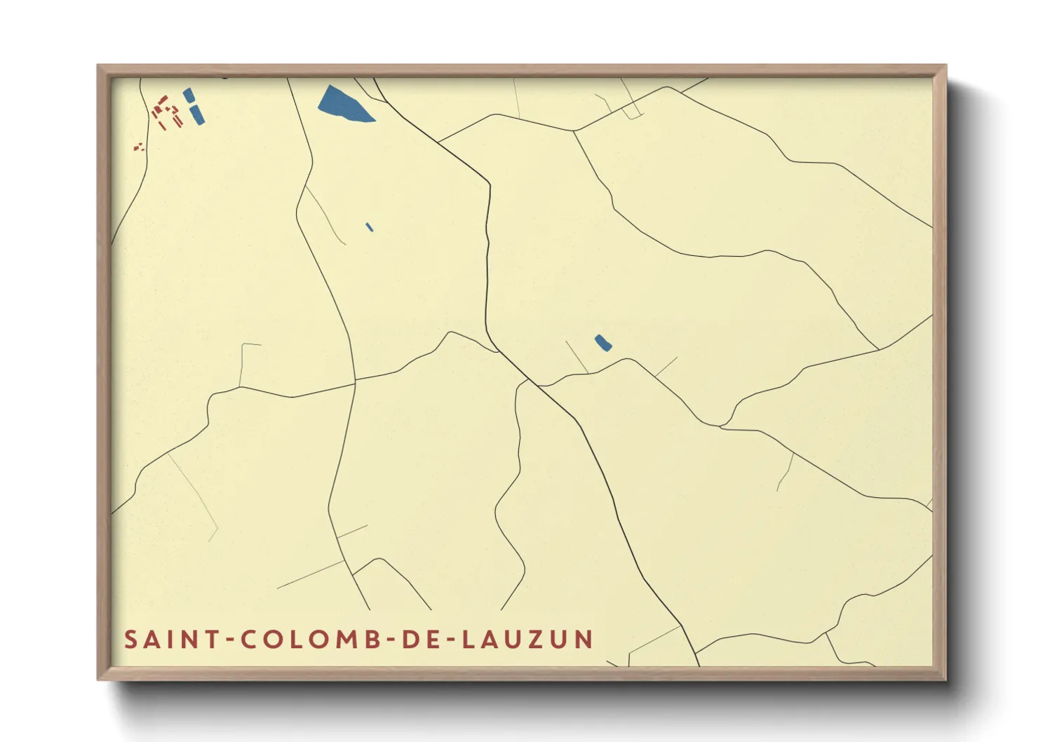 Une affiche de carte sur Saint-Colomb-de-Lauzun