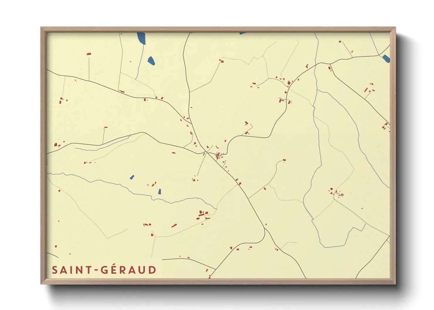 Une affiche de carte sur Saint-Géraud