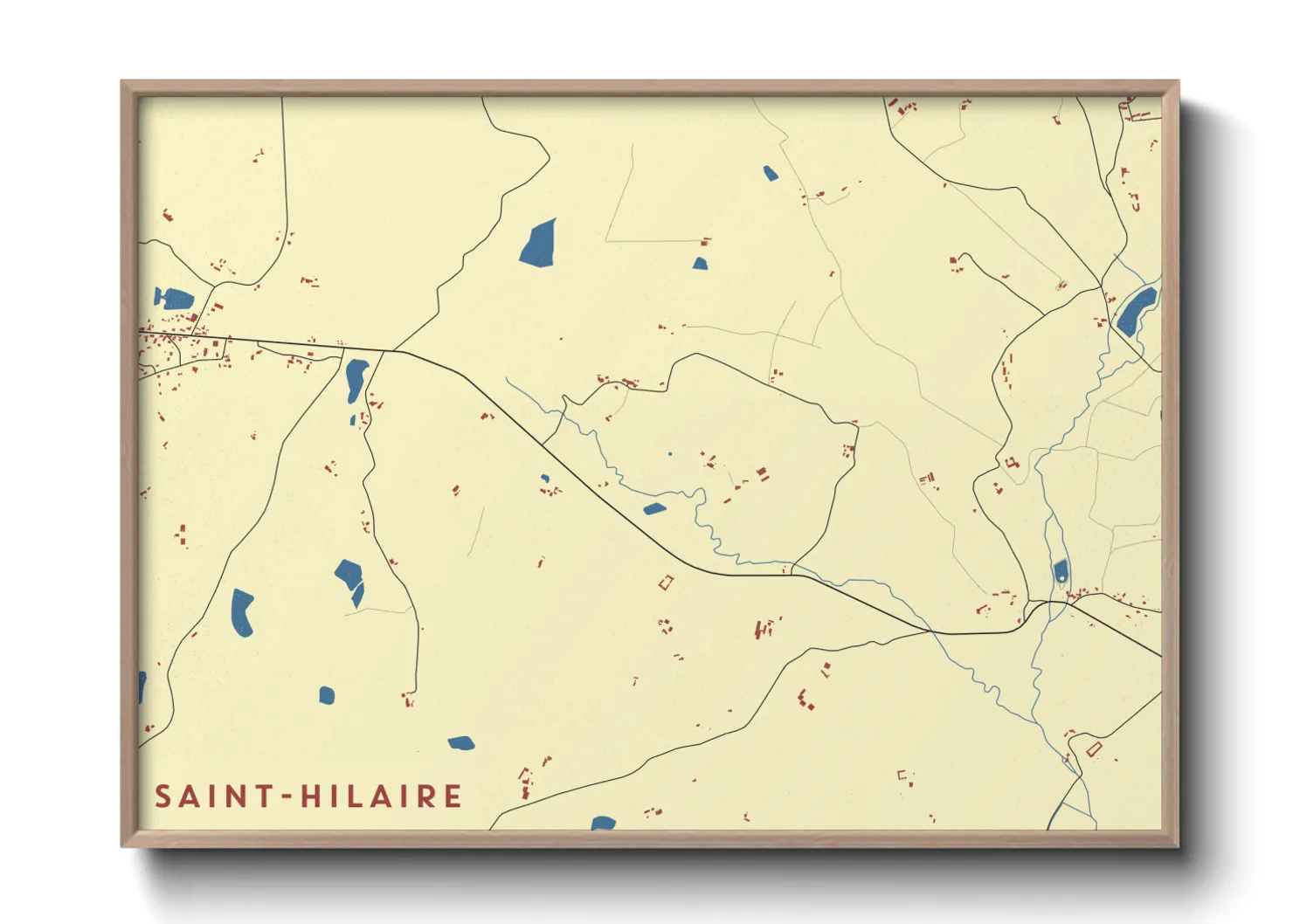 Une affiche de carte sur Saint-Hilaire