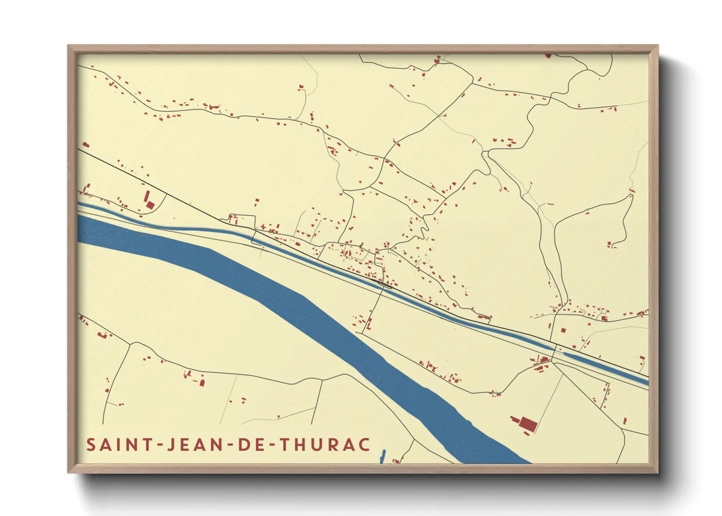 Une affiche de carte sur Saint-Jean-de-Thurac