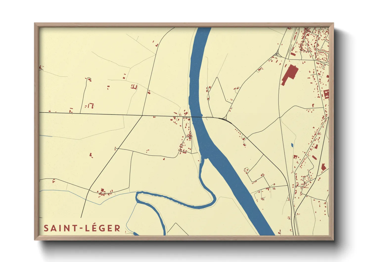Une affiche de carte sur Saint-Léger