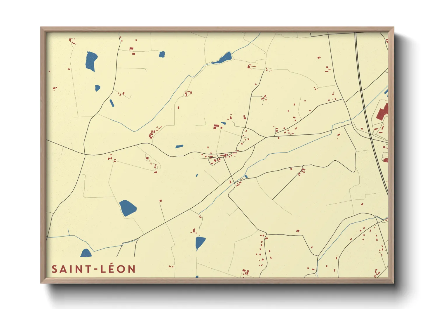 Une affiche de carte sur Saint-Léon