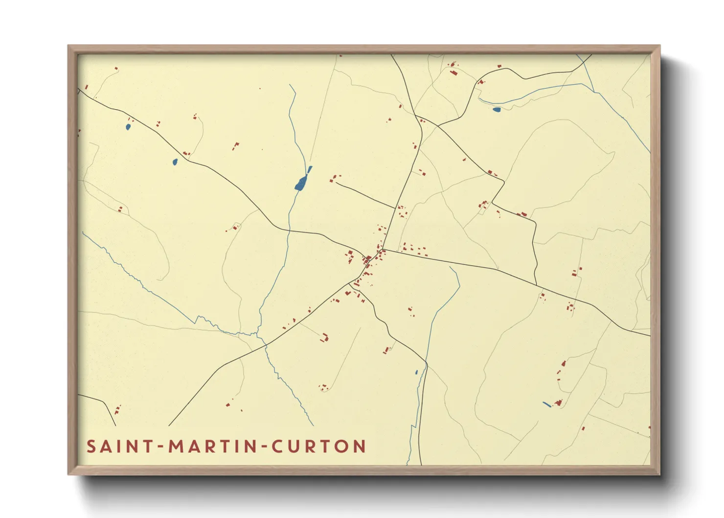 Une affiche de carte sur Saint-Martin-Curton