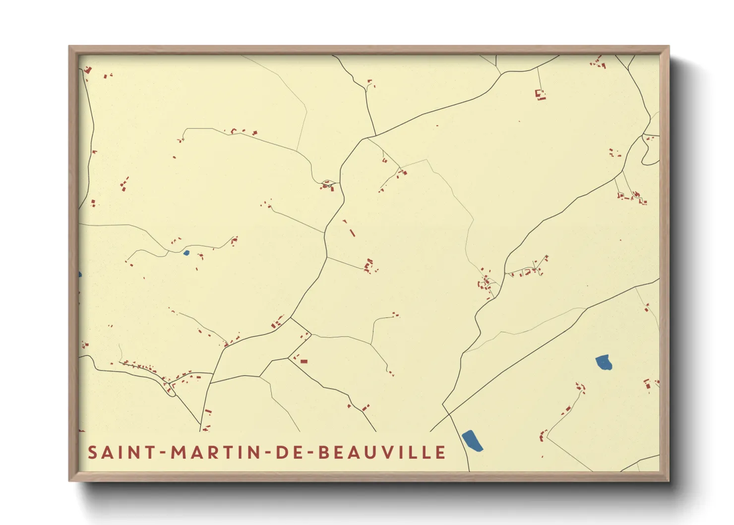 Une affiche de carte sur Saint-Martin-de-Beauville