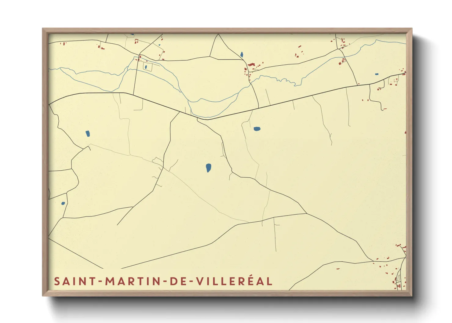 Une affiche de carte sur Saint-Martin-de-Villeréal