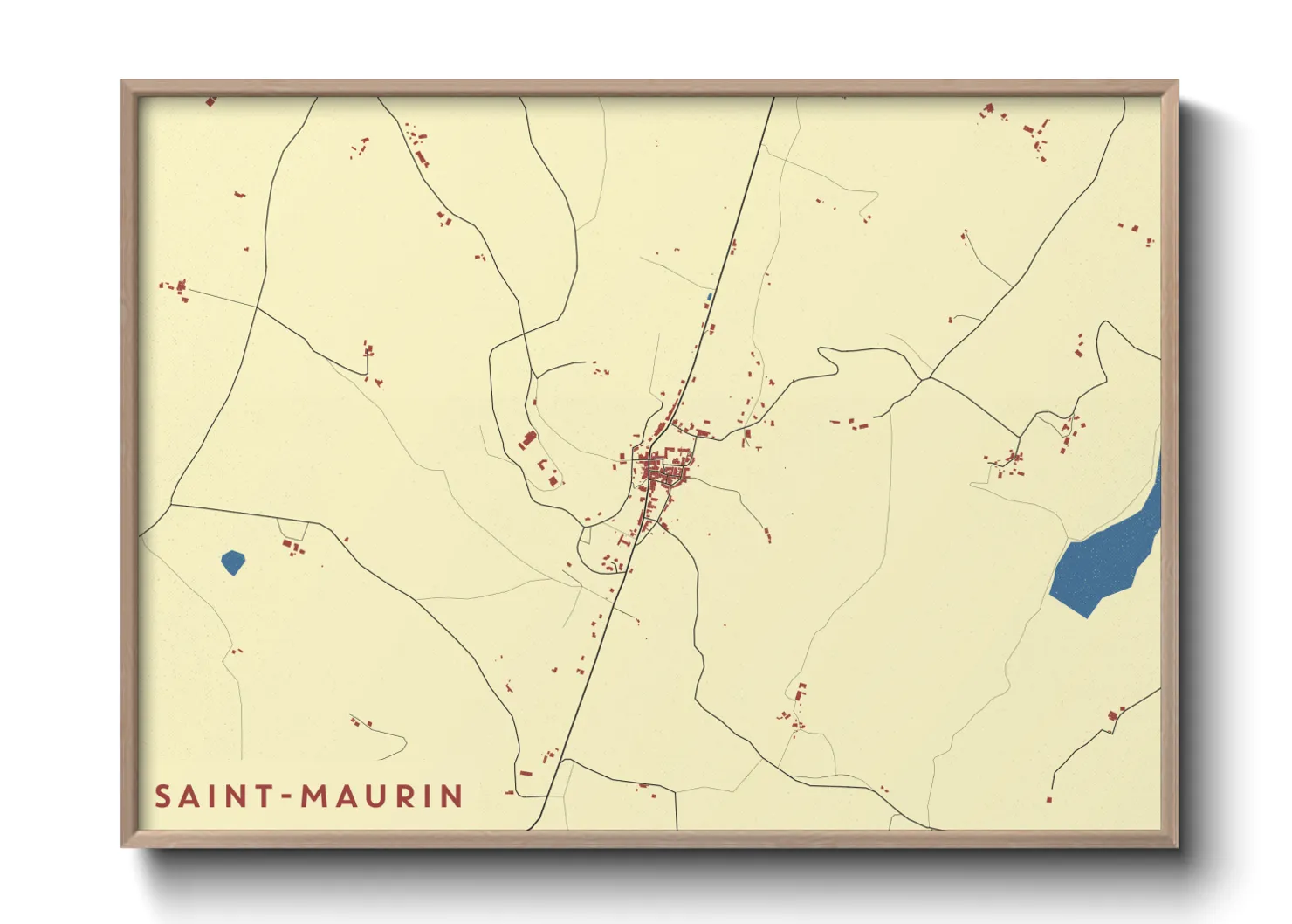 Une affiche de carte sur Saint-Maurin