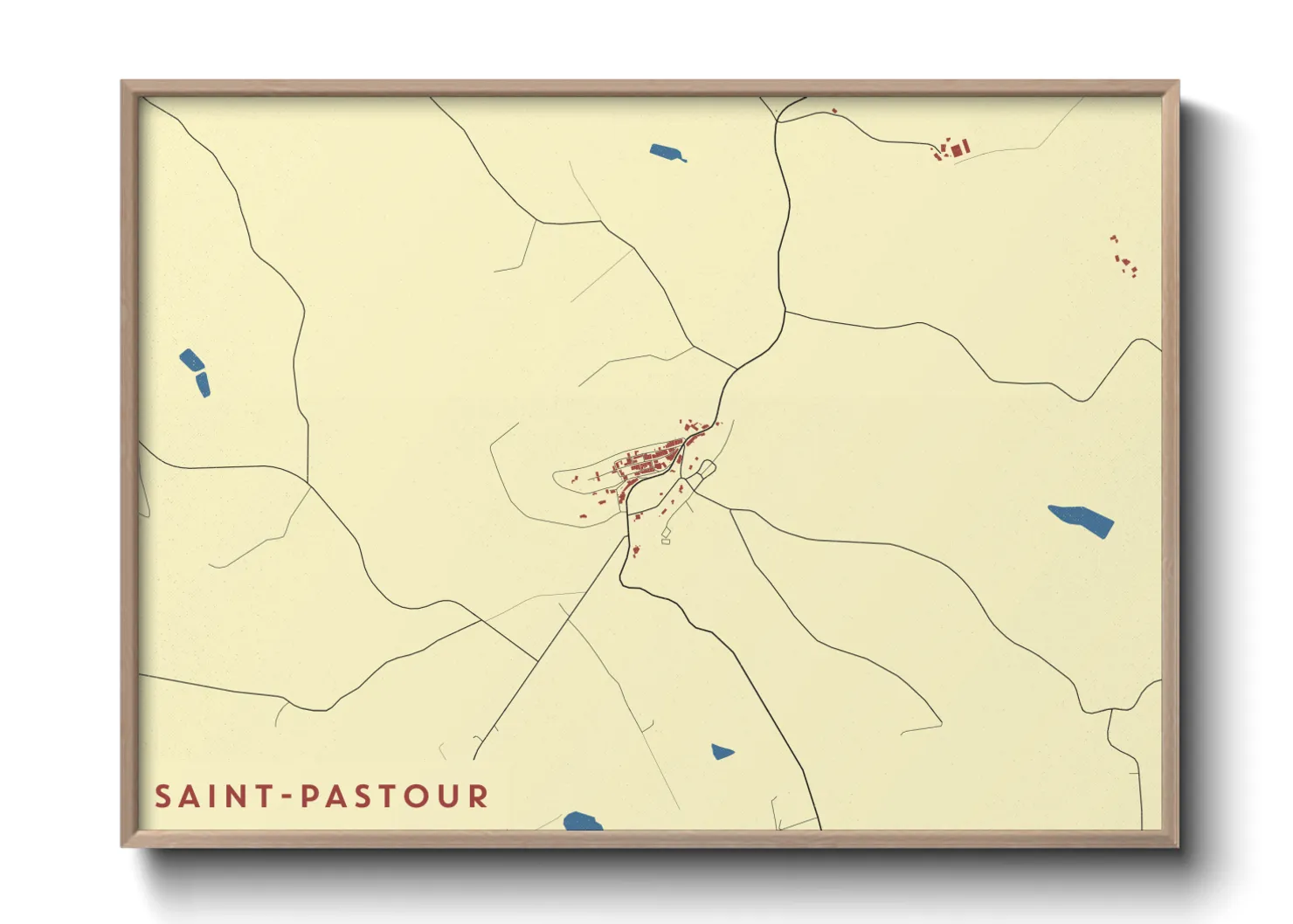 Une affiche de carte sur Saint-Pastour