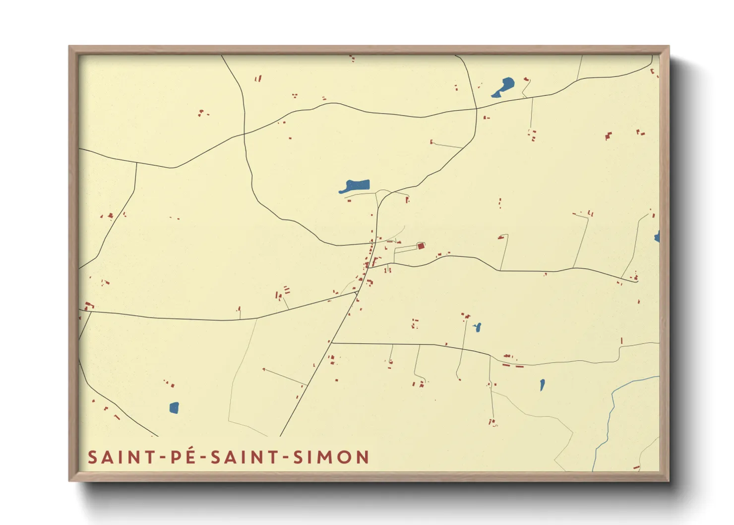 Une affiche de carte sur Saint-Pé-Saint-Simon