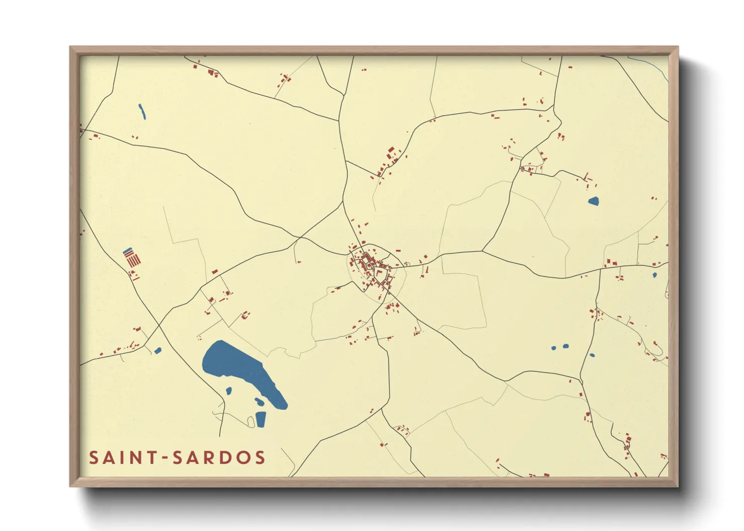 Une affiche de carte sur Saint-Sardos