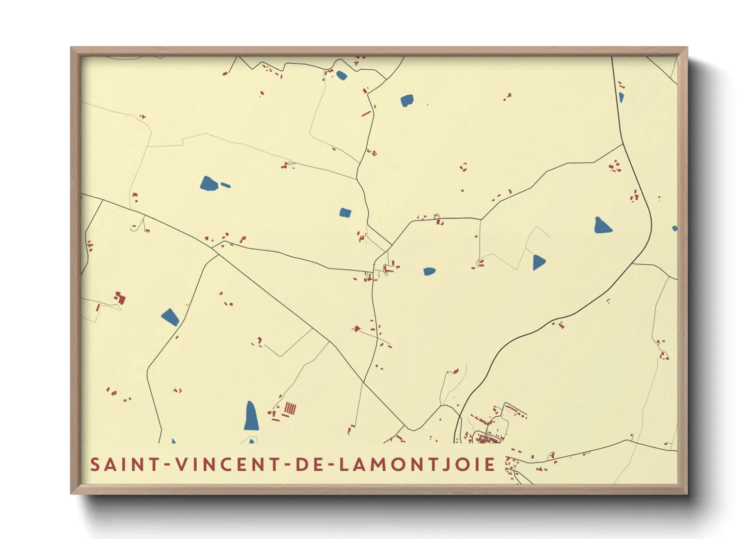Une affiche de carte sur Saint-Vincent-de-Lamontjoie