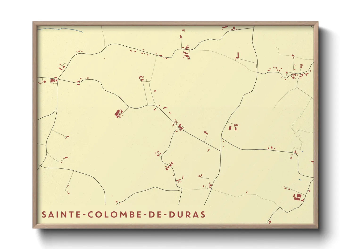 Une affiche de carte sur Sainte-Colombe-de-Duras