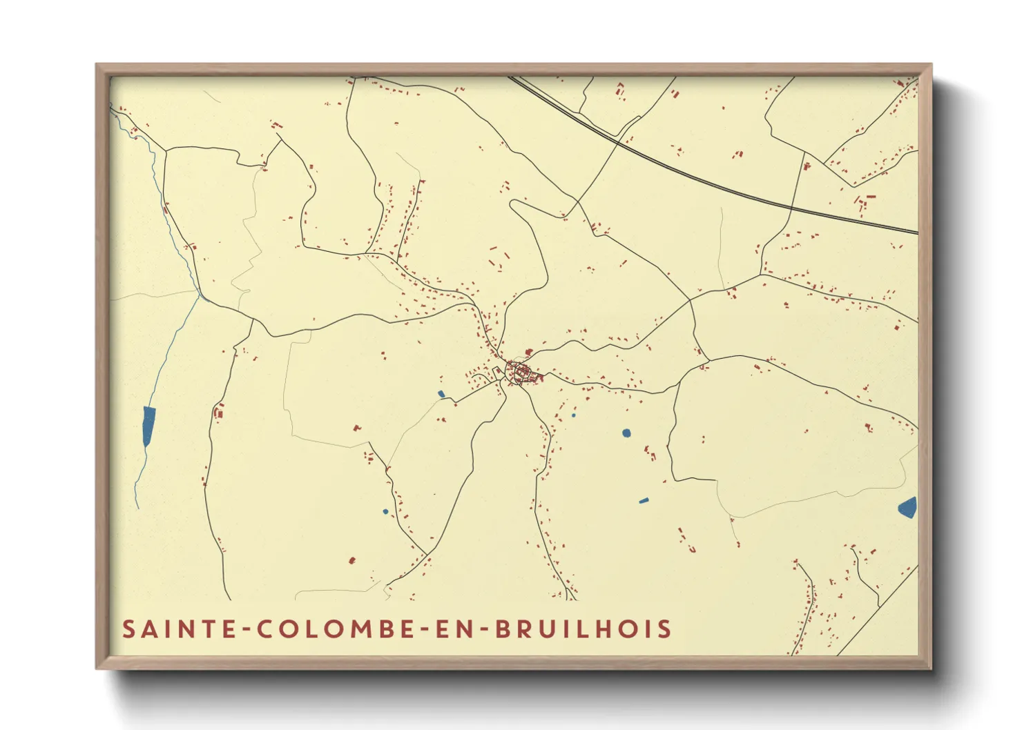 Une affiche de carte sur Sainte-Colombe-en-Bruilhois