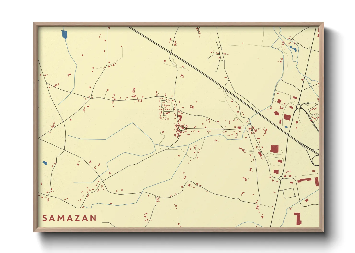 Une affiche de carte sur Samazan