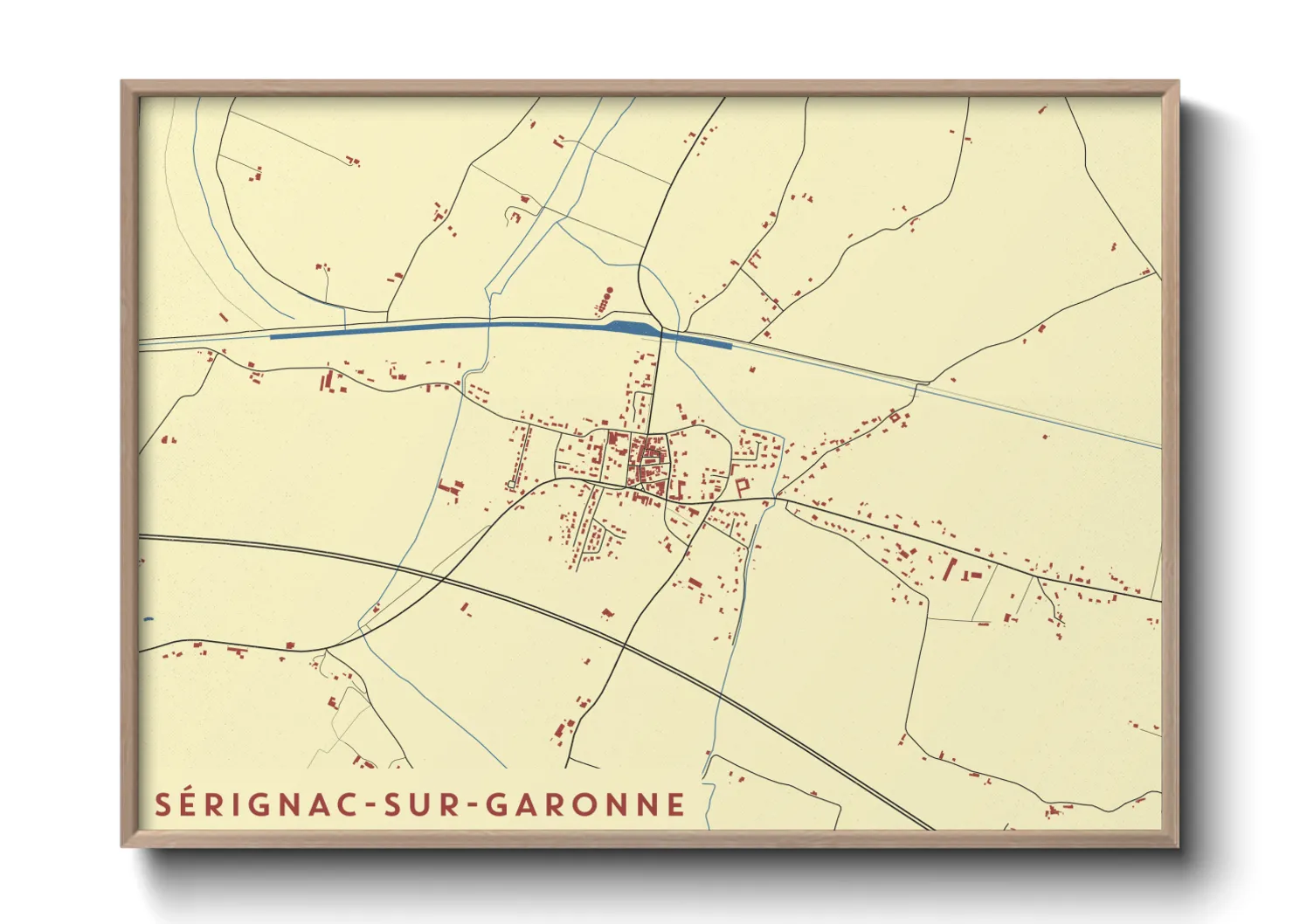Une affiche de carte sur Sérignac-sur-Garonne