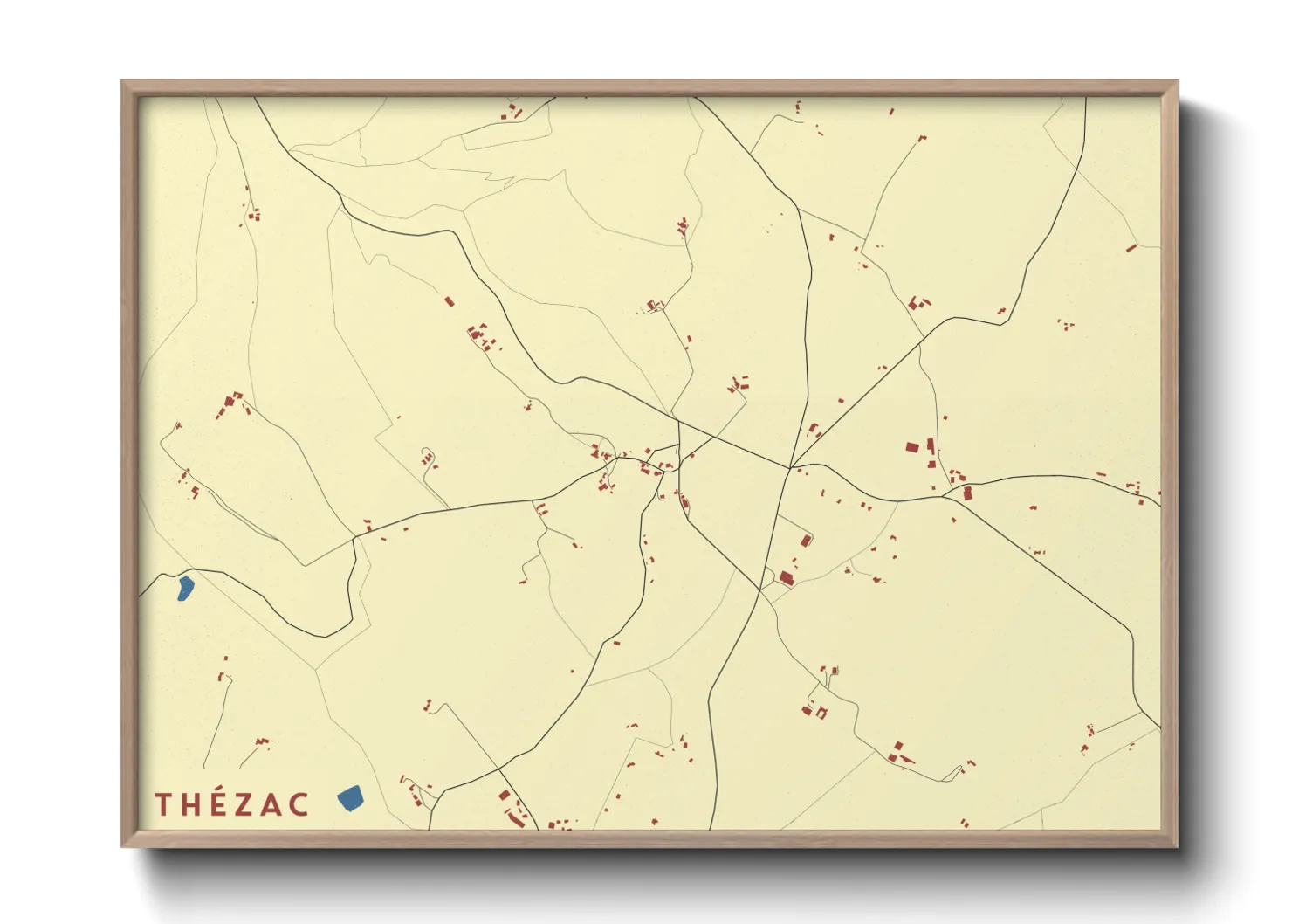 Une affiche de carte sur Thézac