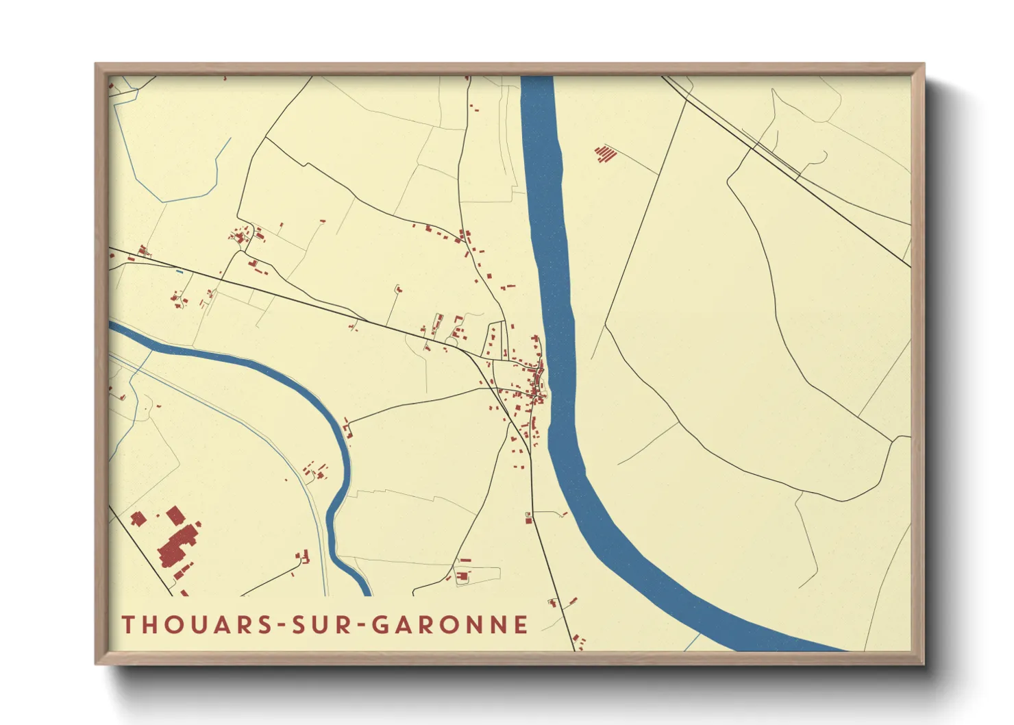 Une affiche de carte sur Thouars-sur-Garonne