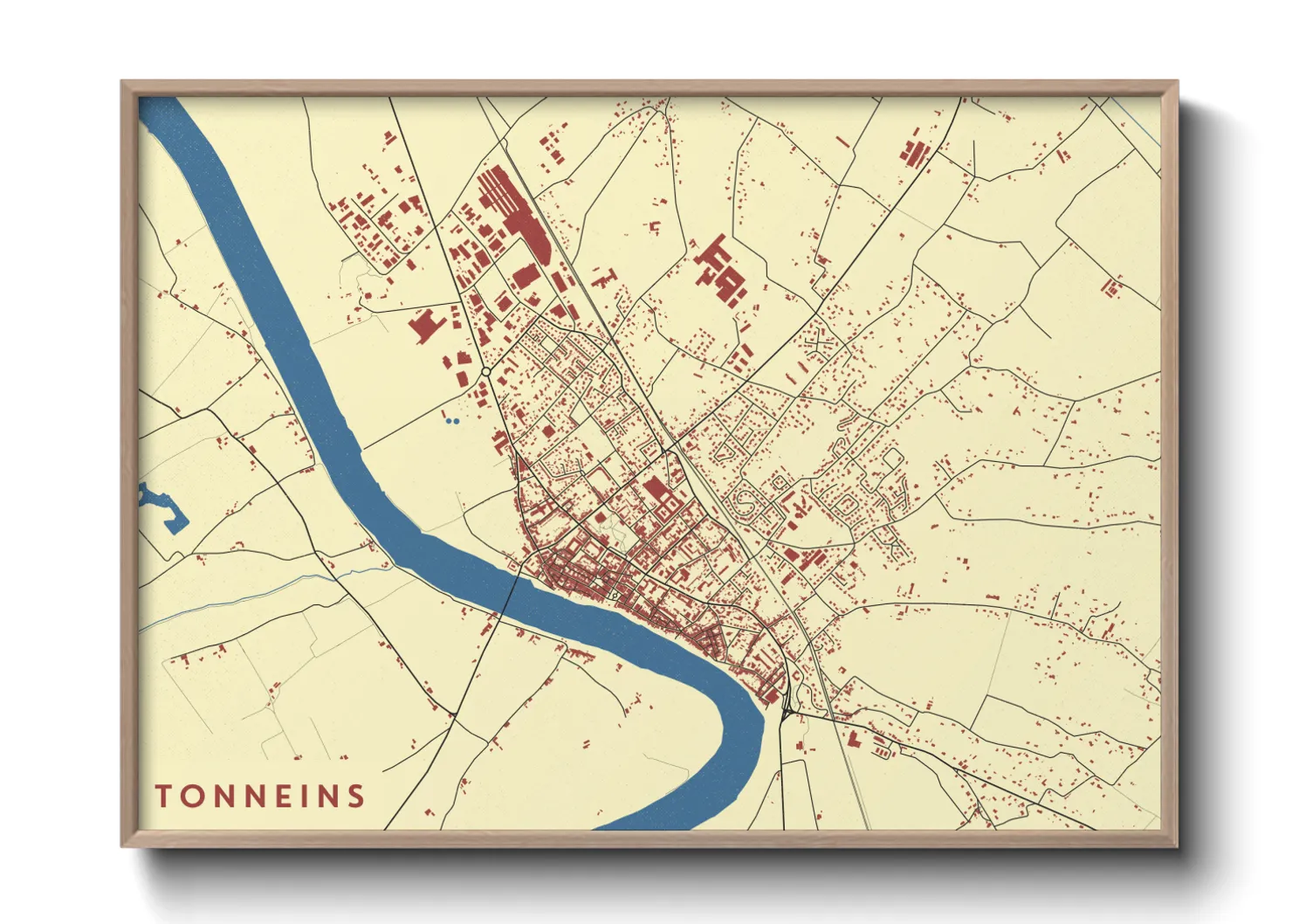 Une affiche de carte sur Tonneins