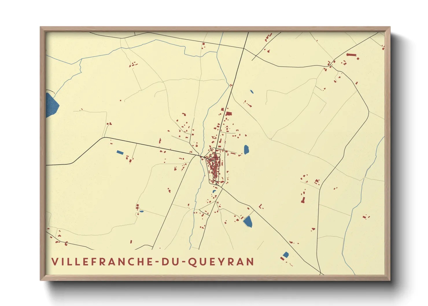 Une affiche de carte sur Villefranche-du-Queyran