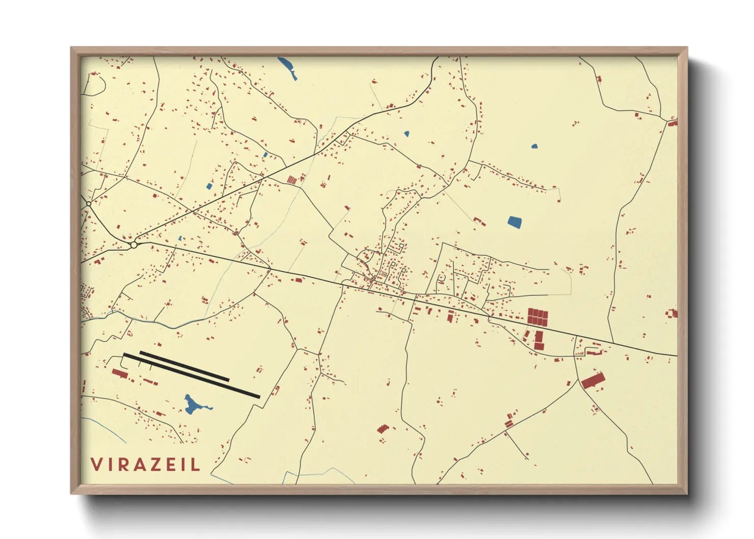 Une affiche de carte sur Virazeil