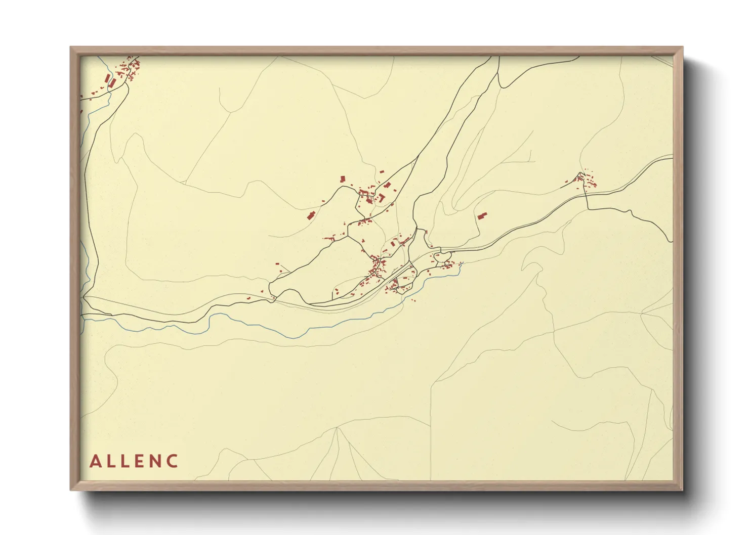 Une affiche de carte sur Allenc
