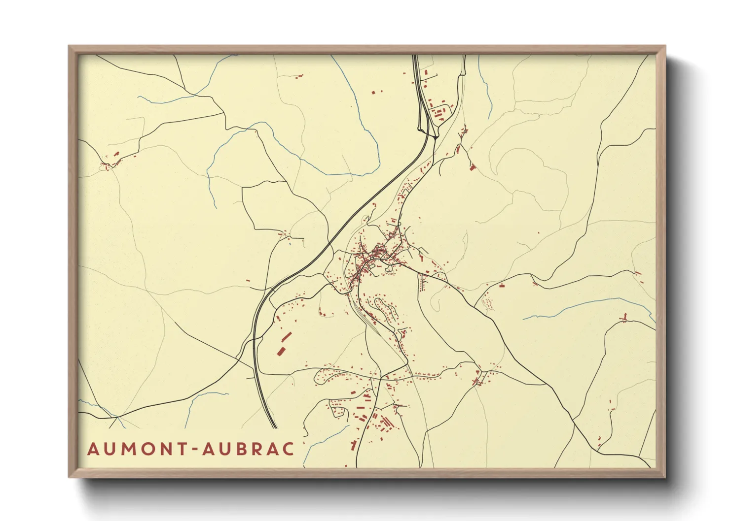 Une affiche de carte sur Aumont-Aubrac