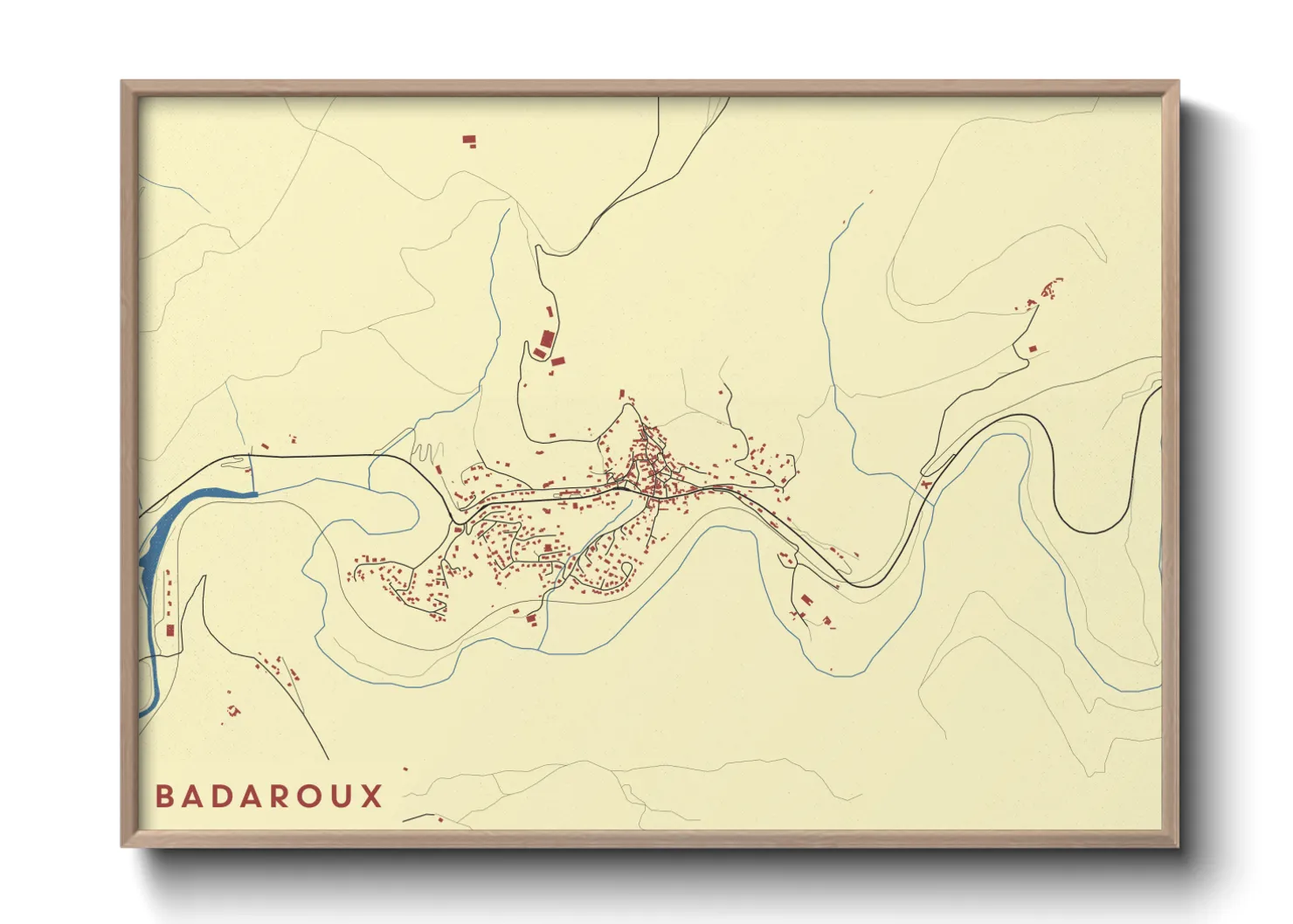 Une affiche de carte sur Badaroux