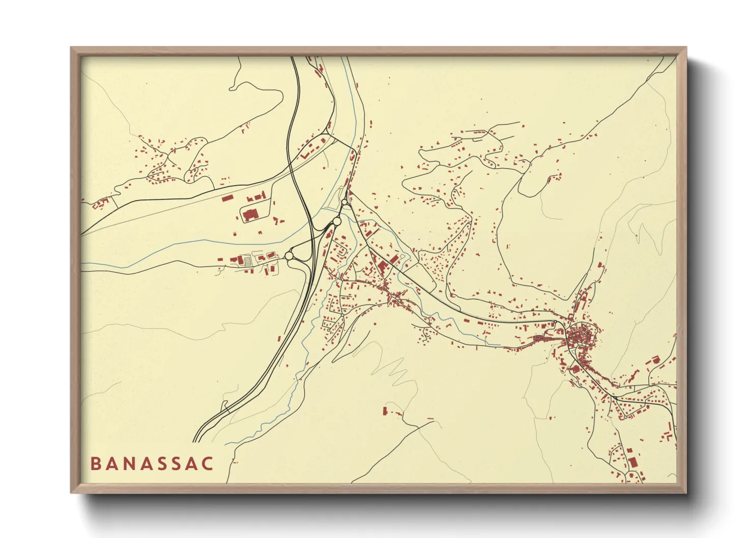 Une affiche de carte sur Banassac