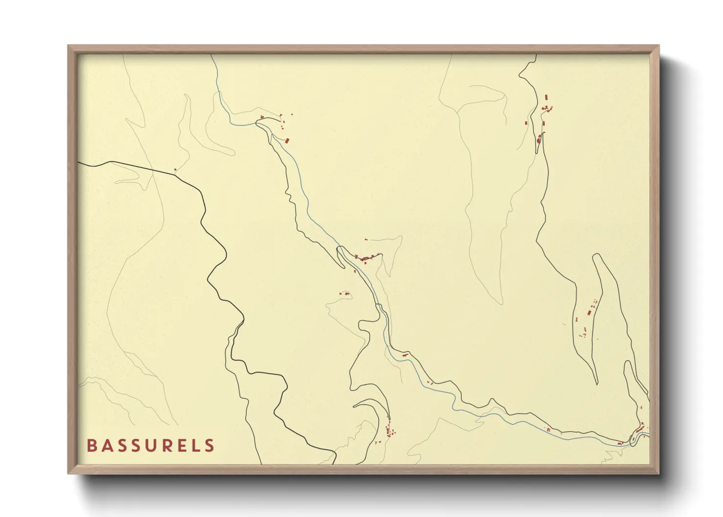 Une affiche de carte sur Bassurels