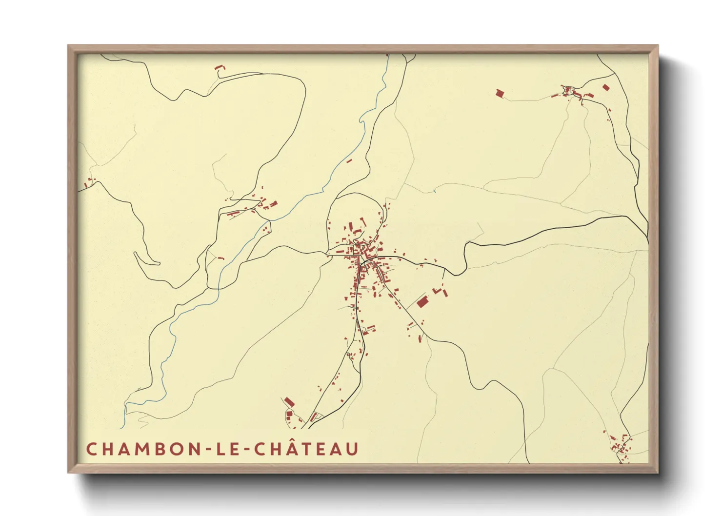 Une affiche de carte sur Chambon-le-Château