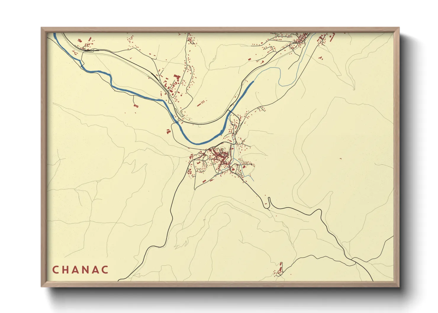 Une affiche de carte sur Chanac