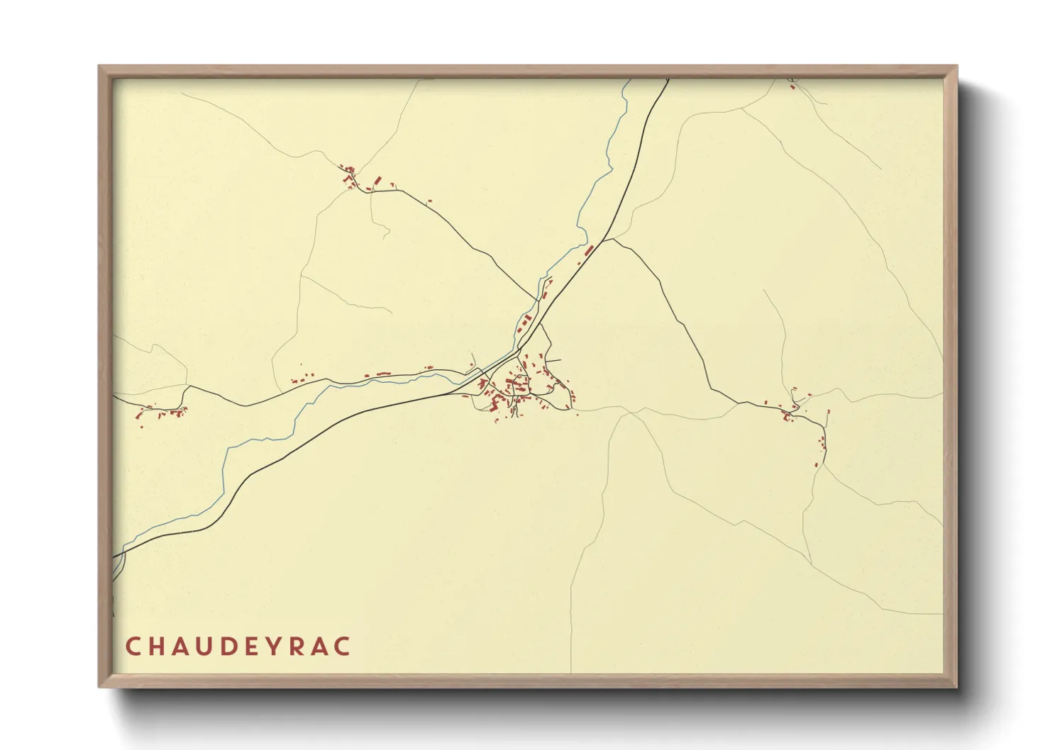 Une affiche de carte sur Chaudeyrac