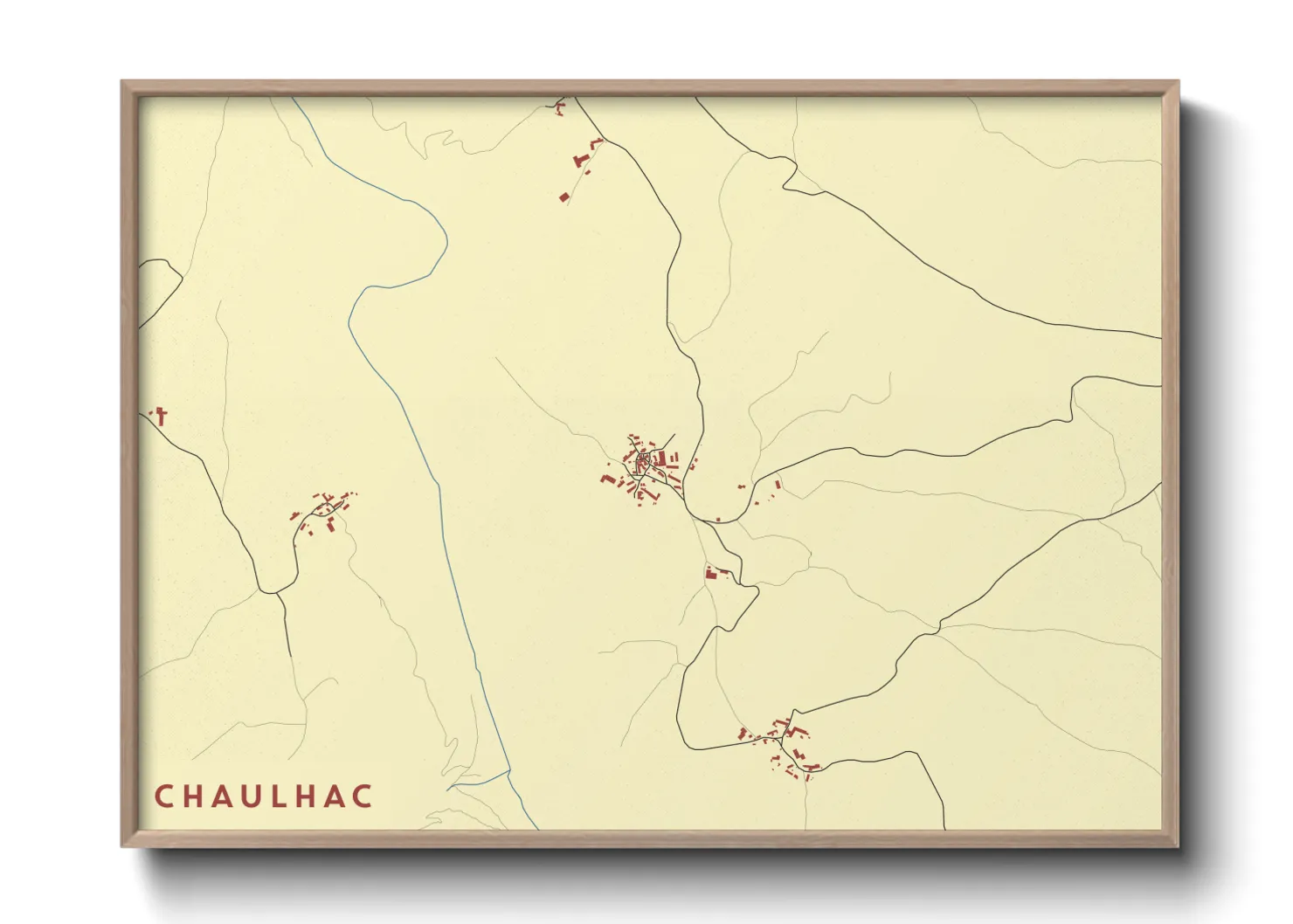 Une affiche de carte sur Chaulhac