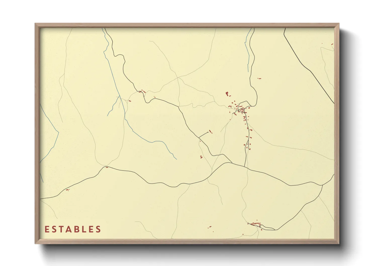 Une affiche de carte sur Estables