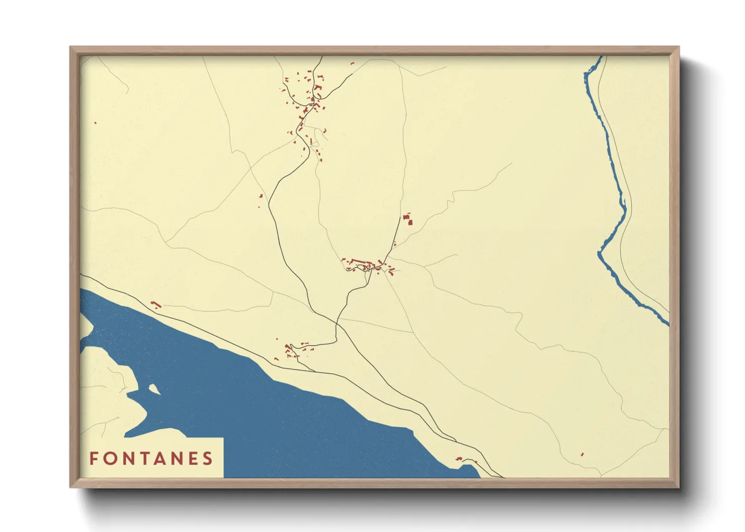 Une affiche de carte sur Fontanes