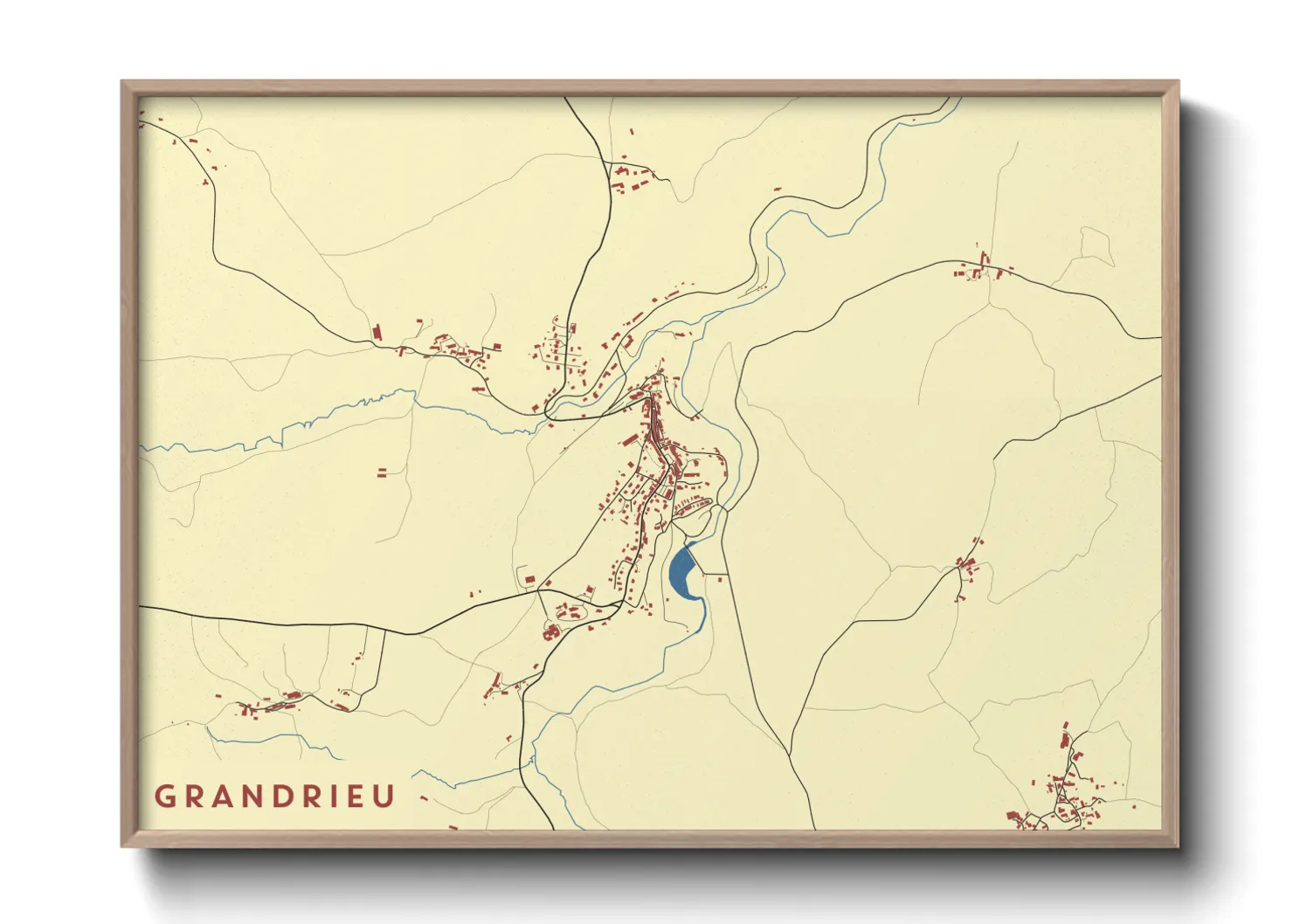 Une affiche de carte sur Grandrieu