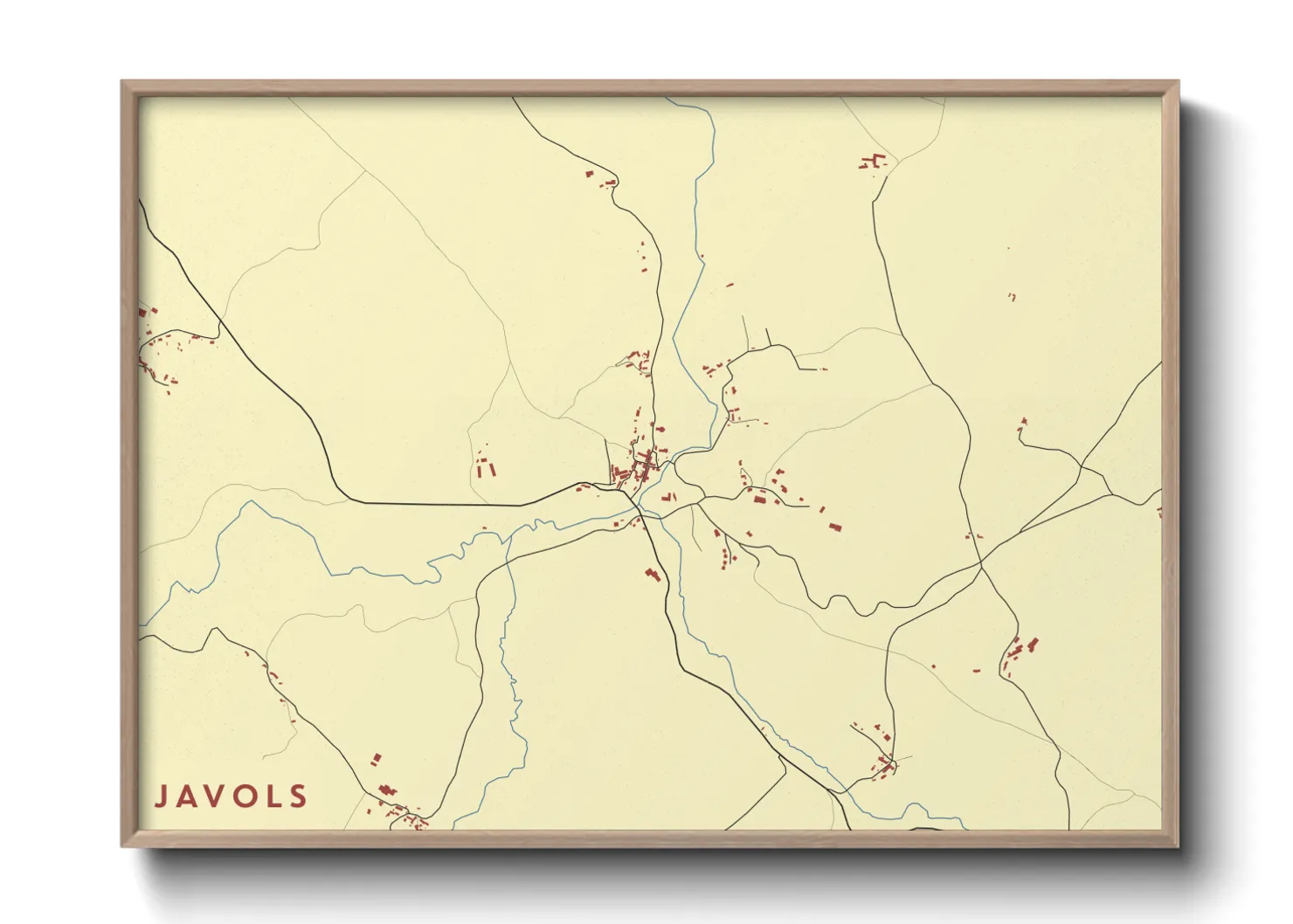 Une affiche de carte sur Javols