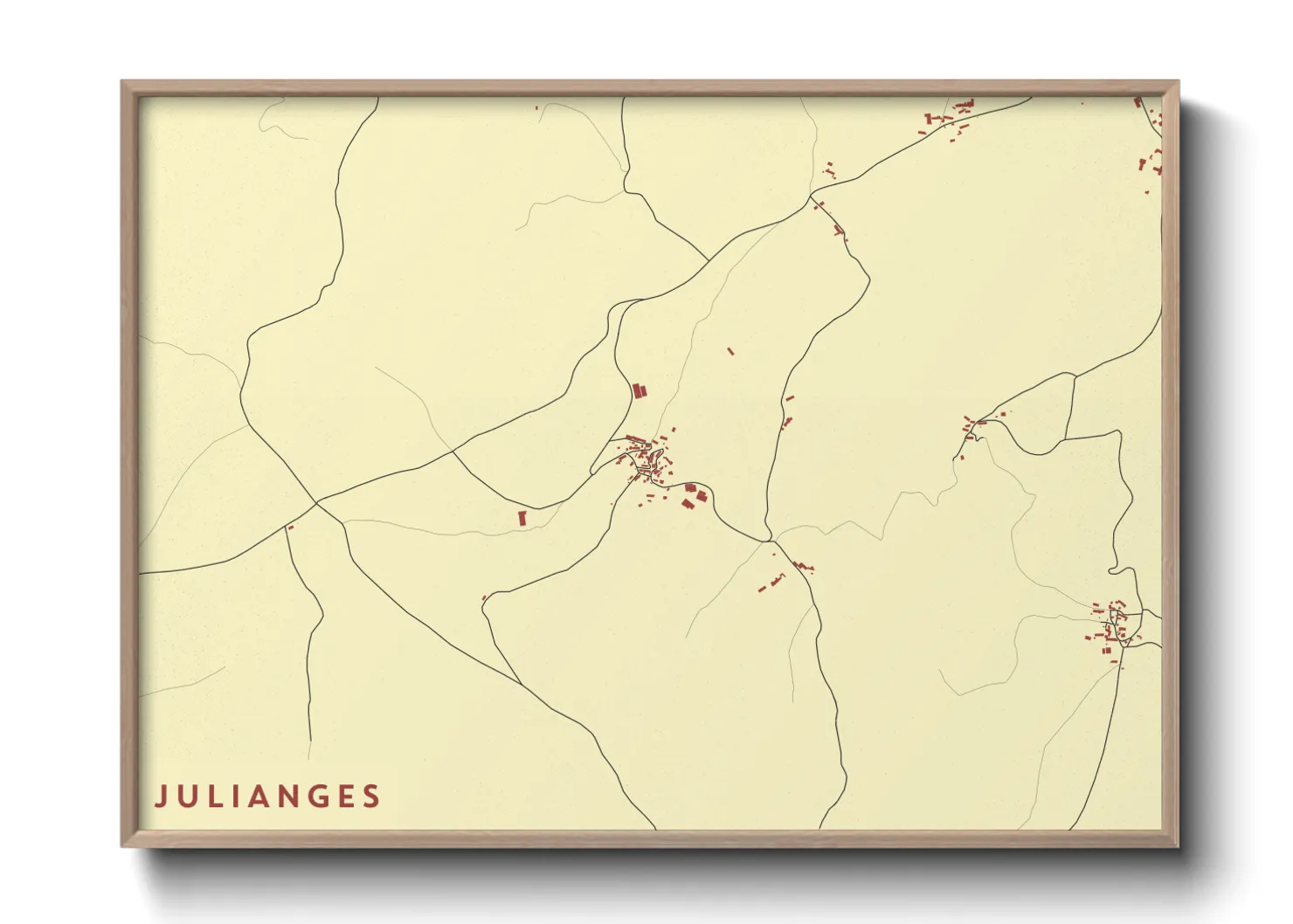 Une affiche de carte sur Julianges